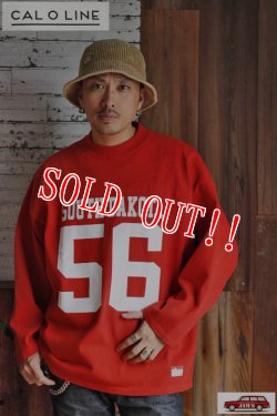 画像8: 「CAL O LINE」"SOUTH DAKOTA 56" FOOTBALL Tee キャルオーライン スーパーヘビー天竺 フットボール Tシャツ CL222-022 [レッド]
