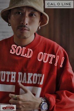 画像12: 「CAL O LINE」"SOUTH DAKOTA 56" FOOTBALL Tee キャルオーライン スーパーヘビー天竺 フットボール Tシャツ CL222-022 [レッド]