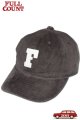 「FULLCOUNT」6Panel Cords Baseball Cap 'F' Patch フルカウント 6パネル コーデュロイ Fキャップ [ブラック（スミクロ）]
