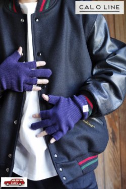 画像7: 「CAL O LINE」FINGERLESS KNIT GLOVE キャルオーライン フィンガーレス ニットグローブ 手袋 CL222-096 [レッド・ネイビー・グレー・オレンジ]
