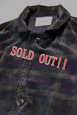 画像4: 「CAL O LINE」CORDUROY JACKET キャルオーライン チェックプリント 太畝コーデュロイ ジャケット CL212-076 [グリーン×パープル]