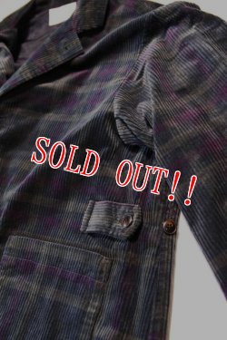 画像5: 「CAL O LINE」CORDUROY JACKET キャルオーライン チェックプリント 太畝コーデュロイ ジャケット CL212-076 [グリーン×パープル]