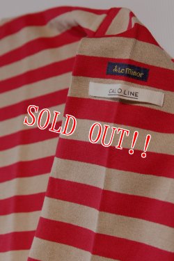 画像3: 「CAL O LINE」×「Le Minor」DEADSTOCK FABRIC BRETON MARINE キャルオーライン ルミノア デッドストック生地 バスク ボーダーTシャツ CLMW-220 [レッド×ベージュ]