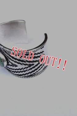 画像5: 「Mt.hill」 Rug Pattern Cuff with Turquoise マウントヒル ラグパターン カフバングル ロイストンターコイズ [20230108]