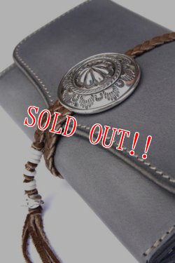 画像3: 「Mt.hill」Leather Wallet with Silver Concho マウントヒル レザーウォレット [シルバーグレー]