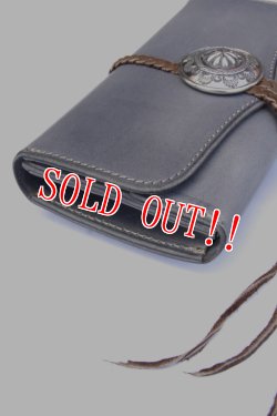 画像2: 「Mt.hill」Leather Wallet with Silver Concho マウントヒル レザーウォレット [シルバーグレー]