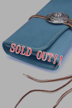 画像2: 「Mt.hill」Leather Wallet with Silver Concho マウントヒル レザーウォレット [ターコイズブルー]