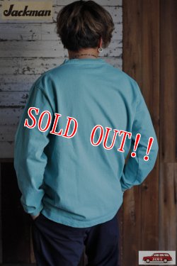 画像7: [再入荷]「Jackman」Dotsume Long Sleeve T-Shirt ジャックマン 度詰天竺 ヘビーウエイト ロンTee JM5260 [ターコイズブルー]