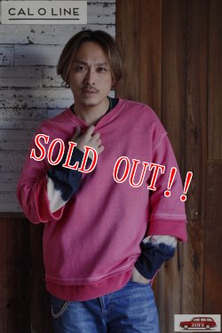 画像11: 「CAL O LINE」×「YUKI D.Y.E」TIE DIE FOOTBALL L/S Tee キャルオーライン タイダイ フットボール 長袖Tシャツ  CYW-121 [ブラック]