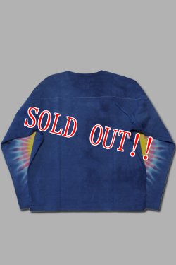 画像6: 「CAL O LINE」×「YUKI D.Y.E」TIE DIE FOOTBALL L/S Tee キャルオーライン タイダイ フットボール 長袖Tシャツ  CYW-313 [ネイビー]