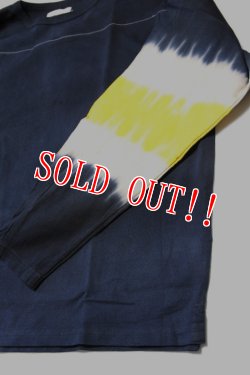 画像4: 「CAL O LINE」×「YUKI D.Y.E」TIE DIE FOOTBALL L/S Tee キャルオーライン タイダイ フットボール 長袖Tシャツ  CYW-121 [ブラック]