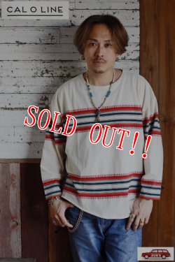 画像7: 「CAL O LINE」HIPPIE PULL OVER キャルオーライン ヒッピー プルオーバー ネイティブ柄 CL231-049 [ナチュラル]