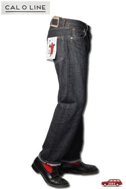 画像3: 「CAL O LINE」JEANS SELVEDGE 13oz キャルオーライン ストレートジーンズ CAL1969 [ブラック]