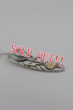 画像3: 「Mt.hill」Feather Neacklace with TQ & Gold Rose＆Thunder Silver Chain マウントヒル フェザーネックレス ゴールドローズ＆サンダー シルバーチェーン ターコイズマウンテン [230514]