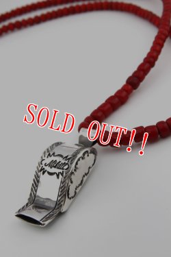 画像4: 「Mt.hill」Whistle Pendant with Whiteheart Beads マウントヒル ホイッスル ペンダント アンティーク ホワイトハートビーズ [230514-1]