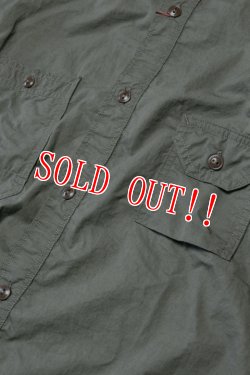 画像3: 「CAL O LINE」TYPEWRITER S/S SHIRT キャルオーライン タイプライター生地 半袖シャツ CL221-035 [オリーブ]