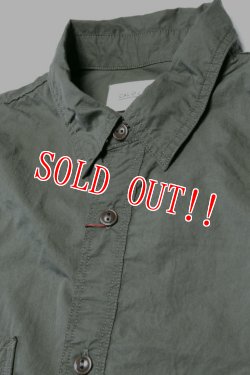 画像2: 「CAL O LINE」TYPEWRITER S/S SHIRT キャルオーライン タイプライター生地 半袖シャツ CL221-035 [オリーブ]