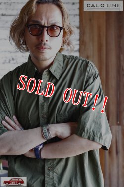 画像12: 「CAL O LINE」TYPEWRITER S/S SHIRT キャルオーライン タイプライター生地 半袖シャツ CL221-035 [オリーブ]