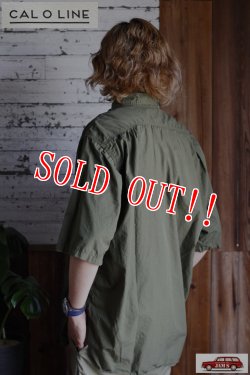 画像11: 「CAL O LINE」TYPEWRITER S/S SHIRT キャルオーライン タイプライター生地 半袖シャツ CL221-035 [オリーブ]