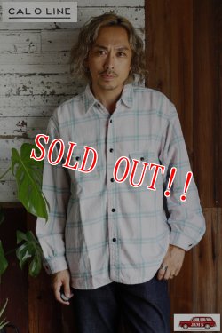 画像10: 「CAL O LINE」FLANNEL WORK SHIRT キャルオーライン フランネル ワークシャツ ライトネル CL222-031 [ピンク×グリーン]