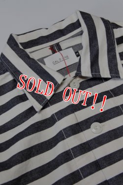 画像2: 「CAL O LINE」HICKORY STRIPE JACKET キャルオーライン ヒッコリー ストライプ シャツジャケット CL231-019 [ブラック]