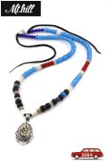 「Mt.hill」Turquoise Pendant with Whiteheart Beads Blue & Red マウントヒル ターコイズペンダント ニューランダーターコイズ [230923]