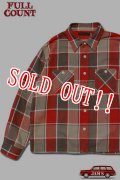 「FULLCOUNT」Original Check Cotton Flannel Square Shirts "Duncan" フルカウント オリジナルチェック ヘビーネルシャツ スクエア [レッド×ベージュ]