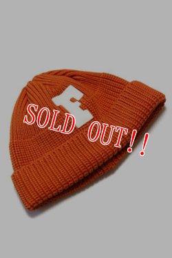 画像2: 「FULLCOUNT」Fishermans F Patch Capフルカウント フィッシャーマンズ Fパッチ ニットキャップ [オレンジ・ブラウン]