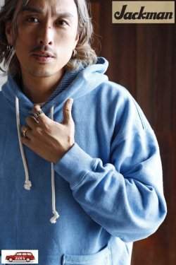 画像10: 「Jackman」Faded Sweat Parka ジャックマン フェードカラー スウェットパーカー JM7357 [フェードブルー]