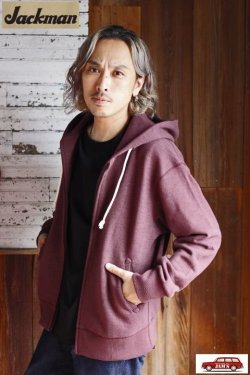 画像8: 「Jackman」GG Sweat Zip Parka ジャックマン GGスウェット フルジップパーカー JM7293 [マホガニー]