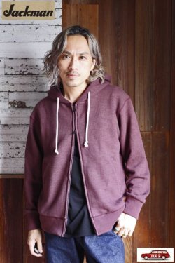 画像11: 「Jackman」GG Sweat Zip Parka ジャックマン GGスウェット フルジップパーカー JM7293 [マホガニー]
