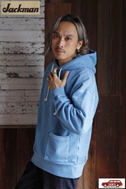 画像8: 「Jackman」Faded Sweat Parka ジャックマン フェードカラー スウェットパーカー JM7357 [フェードブルー]