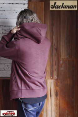 画像9: 「Jackman」GG Sweat Zip Parka ジャックマン GGスウェット フルジップパーカー JM7293 [マホガニー]