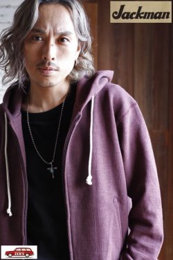 画像12: 「Jackman」GG Sweat Zip Parka ジャックマン GGスウェット フルジップパーカー JM7293 [マホガニー]