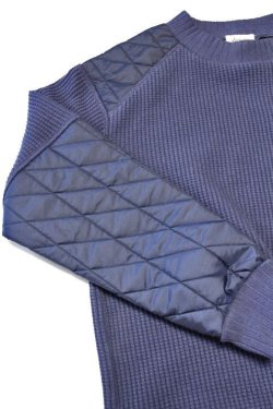 画像2: 「Jackman」×「Lavenham」 Waffle Armored Midneck ジャックマン × ラベンハム アーマード ワッフル ミッドネック JM7365LV「ハーバー ブルー」