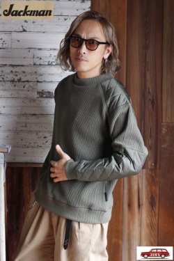 画像7: 「Jackman」×「Lavenham」 Waffle Armored Midneck ジャックマン × ラベンハム アーマード ワッフル ミッドネック JM7365LV「オリーブ グリーン」