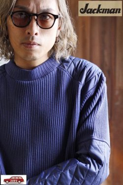 画像9: 「Jackman」×「Lavenham」 Waffle Armored Midneck ジャックマン × ラベンハム アーマード ワッフル ミッドネック JM7365LV「ハーバー ブルー」