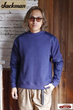 画像6: 「Jackman」×「Lavenham」 Waffle Armored Midneck ジャックマン × ラベンハム アーマード ワッフル ミッドネック JM7365LV「ハーバー ブルー」