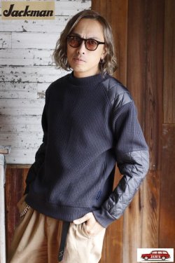 画像7: 「Jackman」×「Lavenham」 Waffle Armored Midneck ジャックマン × ラベンハム アーマード ワッフル ミッドネック JM7365LV「ランプ ブラック」