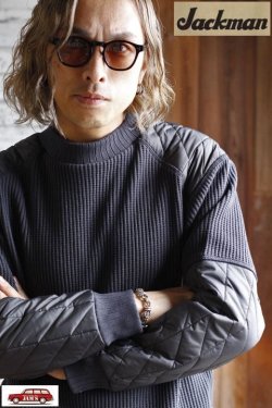 画像9: 「Jackman」×「Lavenham」 Waffle Armored Midneck ジャックマン × ラベンハム アーマード ワッフル ミッドネック JM7365LV「ランプ ブラック」