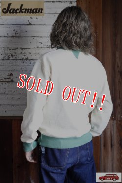 画像8: 「Jackman」 GG Sweat Crewneck 2Tone ジージースウェット クルーネック 度詰コットン JM7292 [アイボリー×グリーン ]