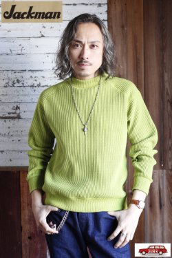 画像9: 「Jackman」 Waffle Mid-Neck ジャックマン ワッフル ミッドネック JM7200「ライム」