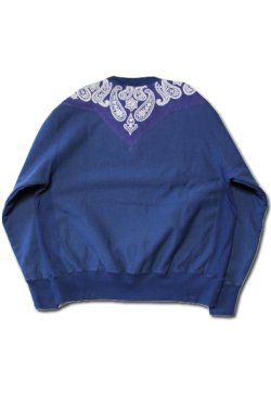 画像5: 「ILL180°」×「KOTSUBO」VINTAGE BANDANA SWEAT SHIRT イルワンエイティ ヴィンテージバンダナ スウェットシャツ ILL241-11L [ネイビー]