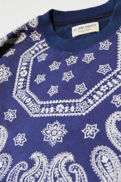 画像2: 「ILL180°」×「KOTSUBO」VINTAGE BANDANA SWEAT SHIRT イルワンエイティ ヴィンテージバンダナ スウェットシャツ ILL241-11L [ネイビー]