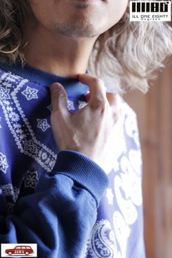 画像10: 「ILL180°」×「KOTSUBO」VINTAGE BANDANA SWEAT SHIRT イルワンエイティ ヴィンテージバンダナ スウェットシャツ ILL241-11L [ネイビー]