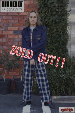 画像10: 「ILL180°」LINEN PLAID 2-TUCK PANTS イルワンエイティ リネン 2タック チェックパンツ ILL241-35 [ネイビー]