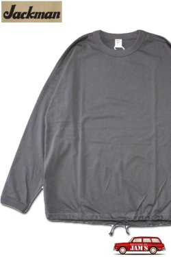 画像1: 「Jackman」Himo Long Sleeve T-Shirt ジャックマン ヒモ ロンTee JM538 [ガンメタル]