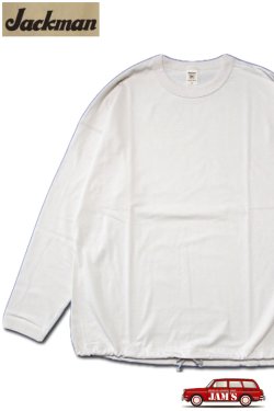 画像1: 「Jackman」Himo Long Sleeve T-Shirt ジャックマン ヒモ ロンTee JM538 [ロジンホワイト]