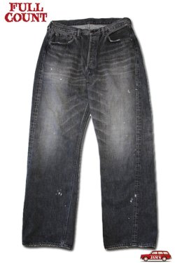 画像1: 「FULLCOUNT」WIDE BLACK DENIM DARTFORD Lot ＃0105BKSSHW 11.5oz フルカウント ワイド ブラックデニム スーパースムース ヴィンテージ加工 [フェードブラック]