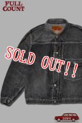 「FULLCOUNT」Type 1 BLACK DENIM JACKET DARTFORD Lot ＃2107BK 13.7oz フルカウント タイプ ファースト デニムジャケット ブラックデニム ヴィンテージ加工 [フェードブラック]